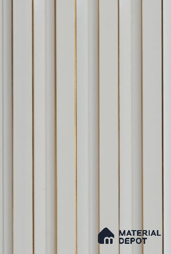 Alabaster White Plain Colour Louver PN 02716 M 9.5 ft x 4.6 inch Charcoal Panel - 10 mm | Suitable for Feature Wall, TV Unit & Living Room | Width is Subjected to 5% Variation