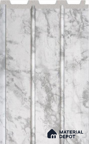 Silver Marble Marble Louver PN 02712 H 8 ft x 4.7 inch Charcoal Panel - 12 mm | Suitable for Feature Wall, TV Unit & Living Room | Width is Subjected to 5% Variation