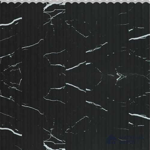 Black Marble Marble Louver PN 02731 N 9.5 ft x 12 inch Charcoal Panel - 7 mm | Suitable for Feature Wall, TV Unit & Living Room | Width is Subjected to 5% Variation