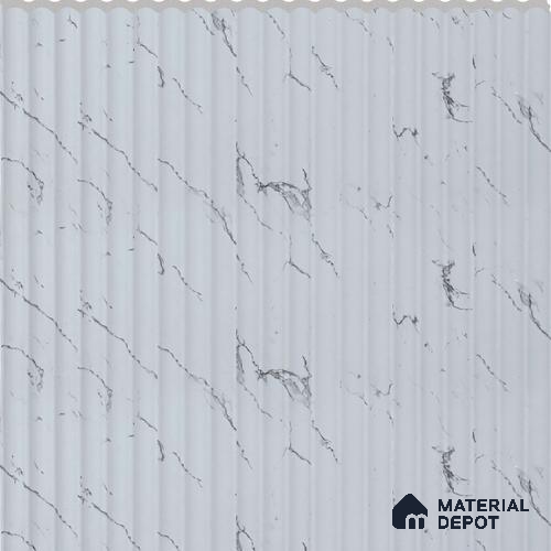 Frosted Marble Marble Louver PN 02731 P 9.5 ft x 12 inch Charcoal Panel - 7 mm | Suitable for Feature Wall, TV Unit & Living Room | Width is Subjected to 5% Variation