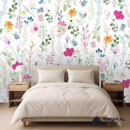 Meadow Full of Secrets Lush Green Tropical Foliage | WP 04116 B Non Woven Matte Finish Florals Style Premium Customized size Wallpaper | 150 GSM WP01MTF Paper | (MOQ = 30 Sq. Ft.)