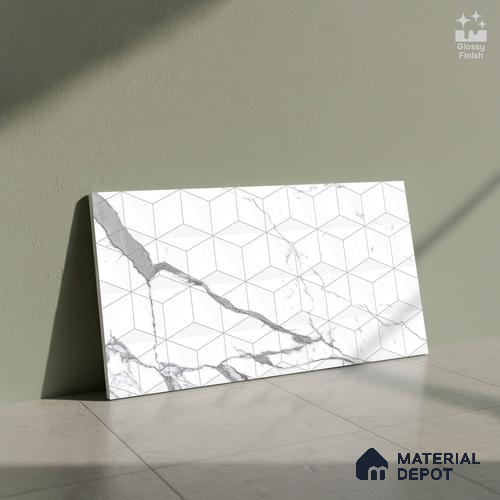 3D Wall Tile TL 06514 SR GL 8060 Highlighter 24 inch x 12 inch Ceramic Glossy Finish - 8 mm | Suitable for Accent / Feature Walls, Bathroom, Kitchen Wall & Backsplashes