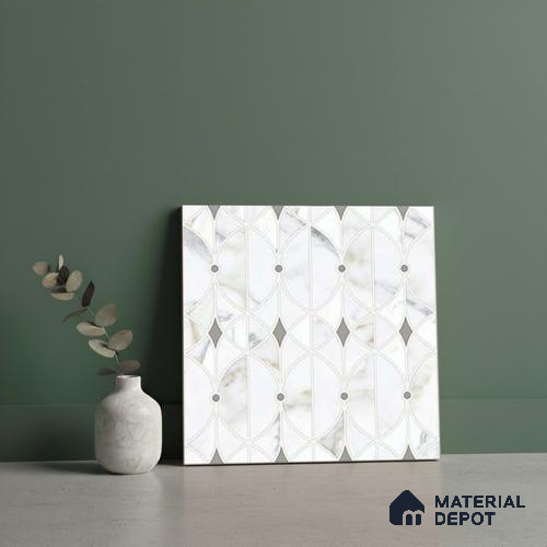 Moroccan Wall & Floor Tile TL 10013 | CRV-103 | 1 ft x 1 ft Finish Ceramic Tile - 10 mm | Suitable for Living Room, Bedroom, Bathroom & Kitchen | Please Expect a Slight Variation of Pattern