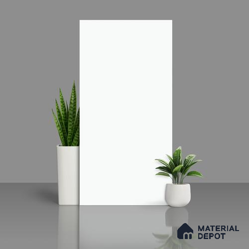 Plain Look Floor & Wall Tile TL 10686 Plain White 4 ft x 2 ft Vitrified Matte Finish - 9 mm