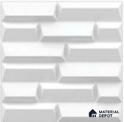 White Vault ZW08 3D Wall Panel | 1.6 ft x 1.6 ft | Gray Marble - 15 mm