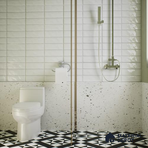 Subway Wall Tile TL 06555 C Messi Grey Line 2 ft x 1 ft Ceramic Glossy Finish - 8 mm | Suitable for Kitchen & Bathroom | Please Expect a Slight Variation of Pattern