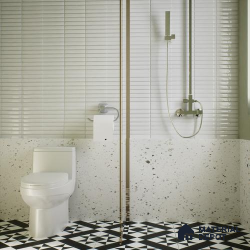 Subway Wall Tile TL 06564 E Wuxi White 2 ft x 1 ft Ceramic Glossy Finish - 8 mm | Suitable for Kitchen & Bathroom | Please Expect a Slight Variation of Pattern
