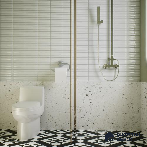 Subway Wall Tile TL 06564 Wuxi Mint 2 ft x 1 ft Ceramic Glossy Finish - 8 mm | Suitable for Kitchen & Bathroom | Please Expect a Slight Variation of Pattern
