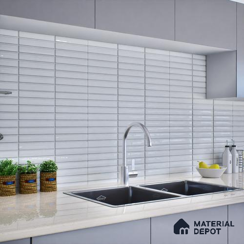 Subway Wall Tile TL 06564 Wuxi Mint 2 ft x 1 ft Ceramic Glossy Finish - 8 mm | Suitable for Kitchen & Bathroom | Please Expect a Slight Variation of Pattern