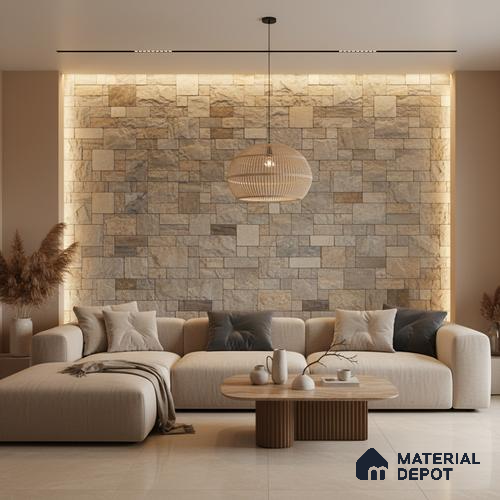 WL 00067 Rusty Maple 300 x 300 mm Natural Stone Wall Cladding | Stone is a Natural Product, Please Expect Variation in Shades