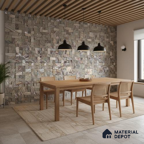WL 00079 Amazon Brown 300 x 300 mm Natural Stone Wall Cladding |  Stone is a Natural Product, Please Expect Variation in Shades
