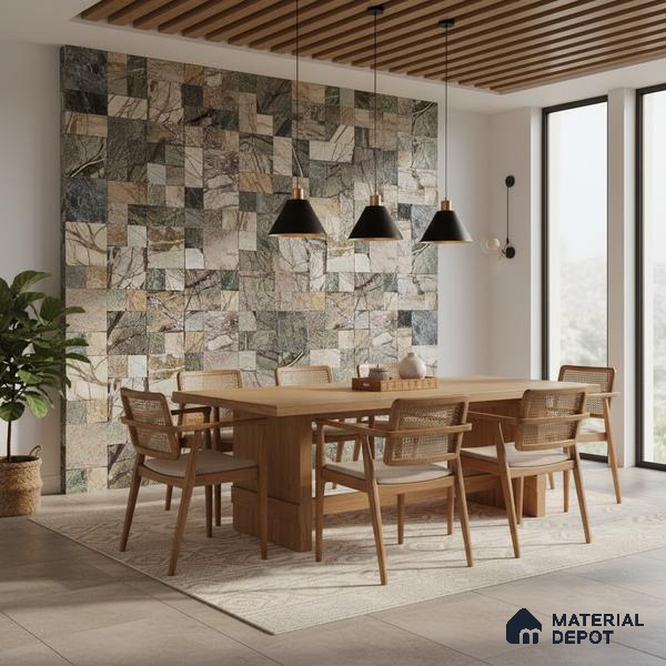 WL 00090 Castel Rock 300 x 300 mm Natural Stone Wall Cladding | Stone is a Natural Product, Please Expect Variation in Shades