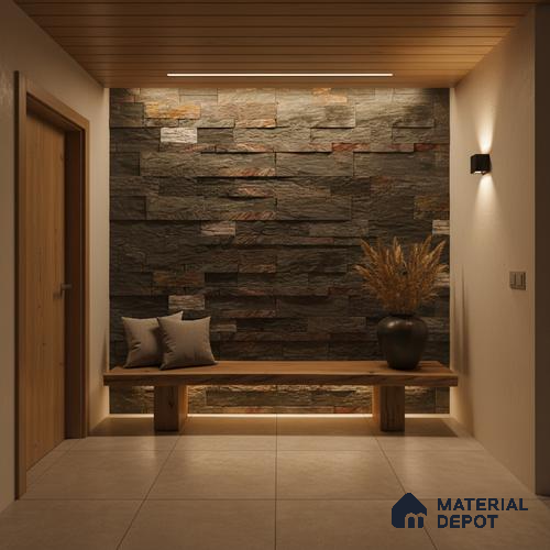 WL 00092 Dark Lavanzia 600 x 150 mm Natural Stone Wall Cladding | Stone is a Natural Product, Please Expect Variation in Shades