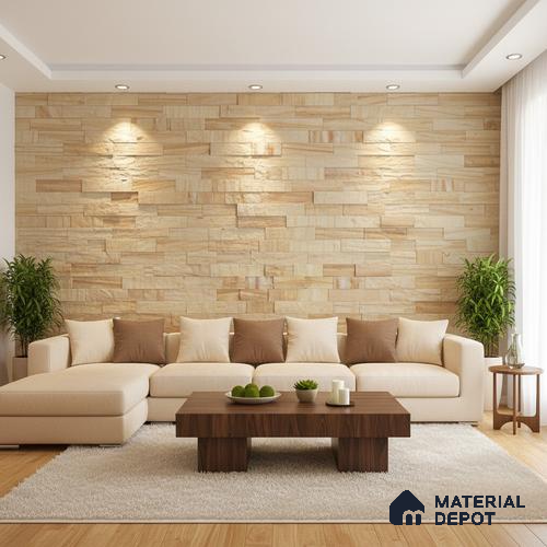 WL 00098 Imperial 150 x 75 mm Natural Stone Wall Cladding | 1 Sq. Ft. = 8 Pieces |  Stone is a Natural Product, Please Expect Variation in Shades