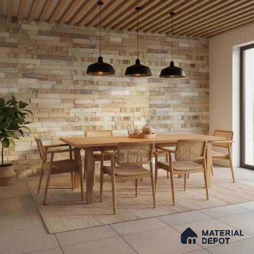 WL 00104 Mint Natural 600 x 150 mm Natural Stone Wall Cladding |  Stone is a Natural Product, Please Expect Variation in Shades