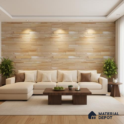 WL 00115 Pine Wood 600 x 150 mm Natural Stone Wall Cladding |  Stone is a Natural Product, Please Expect Variation in Shades