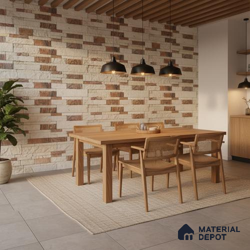 WL 00121 Ruby 600 x 150 mm Natural Stone Wall Cladding |  Stone is a Natural Product, Please Expect Variation in Shades