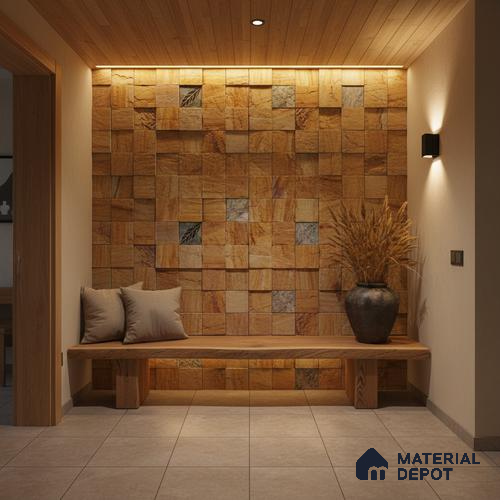 WL 00124 Royal Emrald 300 x 300 mm Natural Stone Wall Cladding |  Stone is a Natural Product, Please Expect Variation in Shades