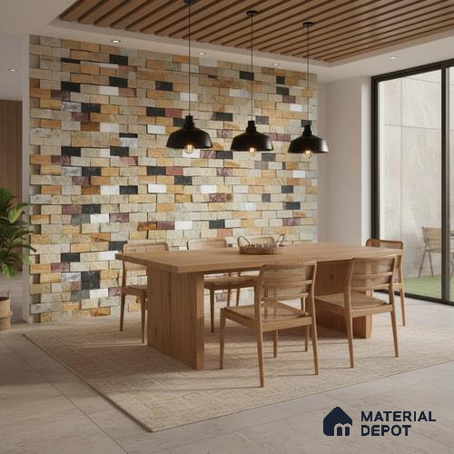 WL 00126 Spectra Gold 300 x 300 mm Natural Stone Wall Cladding | Stone is a Natural Product, Please Expect Variation in Shades