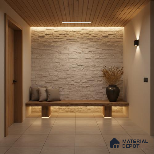 WL 00139 Victorian Beige 600 x 150 mm Natural Stone Wall Cladding | Stone is a Natural Product, Please Expect Variation in Shades