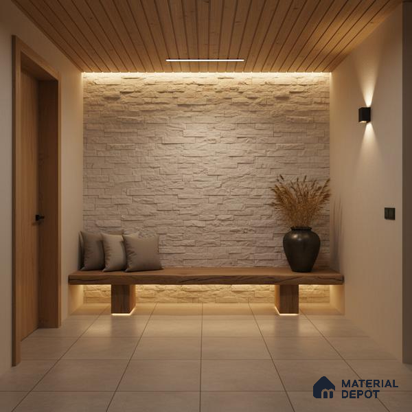 WL 00139 Victorian Beige 600 x 150 mm Natural Stone Wall Cladding | Stone is a Natural Product, Please Expect Variation in Shades