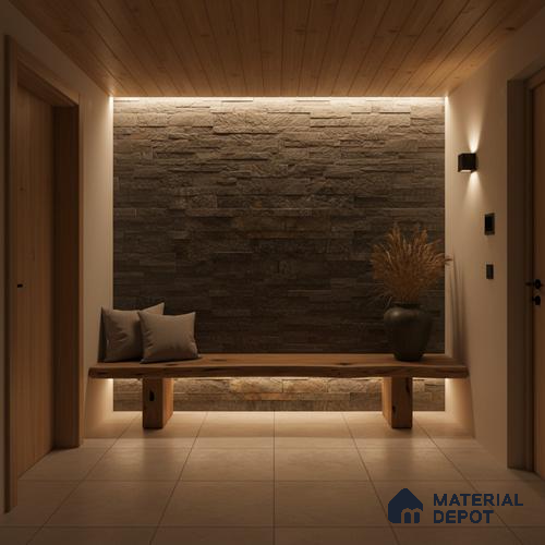 WL 00147 Sea Cliff / D Green 600 x 150 mm Natural Stone Wall Cladding | Stone is a Natural Product, Please Expect Variation in Shades