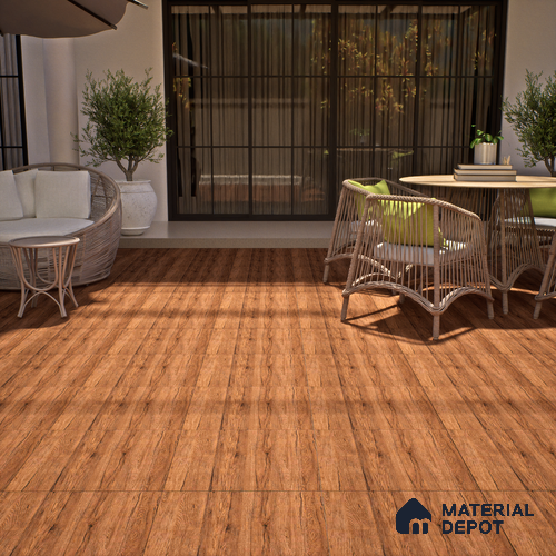 Wood Floor Tile TL 06316 Cascina Wenge 2 ft x 2 ft Vitrified Matte Finish - 9 mm | Suitable for Living Room, Bedroom, Bathroom