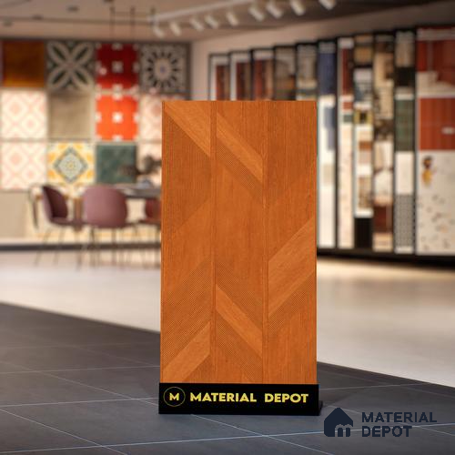 Wood Floor & Wall Tile TL 06118 B Parquet Teak 4 ft x 2 ft Vitrified Matte Finish - 9 mm | 4 Random Design | Suitable For Living Room, Bedroom, Bathroom, Kitchen
