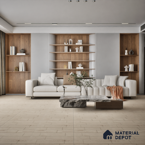 Wooden Tile TL 04683 Maple Espresso 2 ft x 2 ft Porcelain Matte Finish 8 mm | Suitable for Living Room, Bedroom, Bathroom, Kitchen & Balcony