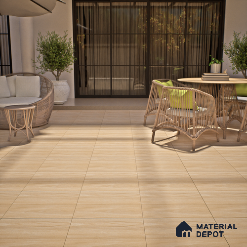 Wooden Tile TL 04678 Maple Sparrow Brown 2 ft x 2 ft Porcelain Matte Finish 8 mm | Suitable for Living Room, Bedroom, Bathroom, Kitchen & Balcony