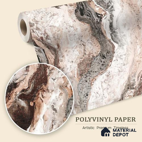 WK100-05 | 10 Meter x 21 Inches Marble Look Wallpaper - 57.41 Sq. Ft. | Minimum 10% wastage during installation