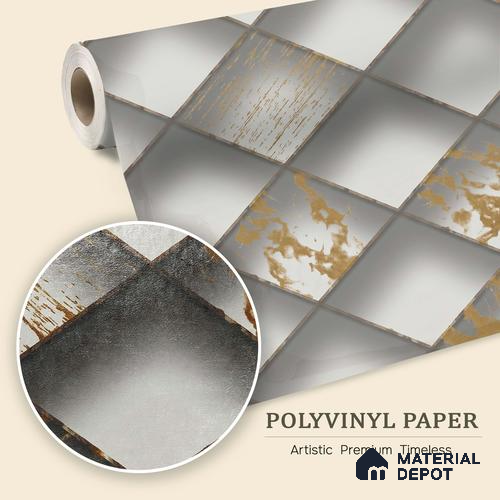 WK150-55 | 10 Meter x 21 Inches Geometric Look Wallpaper - 57.41 Sq. Ft. | Minimum 15% wastage during installation
