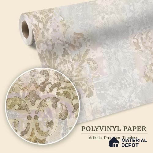 WK150-03 | 10 Meter x 21 Inches Damask Look Wallpaper - 57.41 Sq. Ft. | Minimum 15% wastage during installation