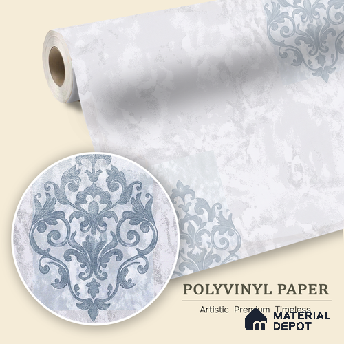 WK150-15 | 10 Meter x 21 Inches Damask Look Wallpaper - 57.41 Sq. Ft. | Minimum 15% wastage during installation