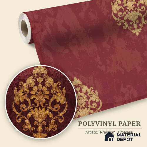 WK150-16 | 10 Meter x 21 Inches Damask Look Wallpaper - 57.41 Sq. Ft. | Minimum 15% wastage during installation