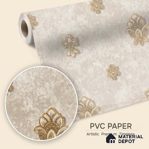 1314 | 10 Meter x 21 Inches Damask Look Wallpaper - 57.41 Sq. Ft. | Minimum 15% wastage during installation
