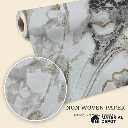 MH 207 | 10 Meter x 21 Inches Marble Look Wallpaper - 57.37 Sq. Ft. | Minimum 10% wastage during installation