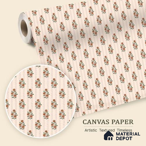 Japanese Orange Bouquet Motif Wallpaper Reflecting Traditional Art and Culture | WP 05265 Canvas | 250 GSM WP01CNF Paper | (MOQ = 30 Sq. Ft.)