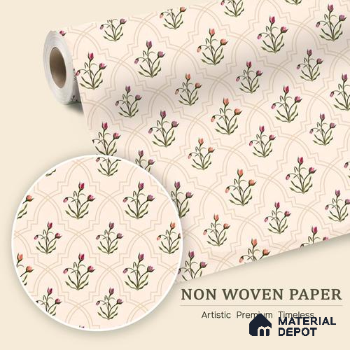 Prismatic Hand-Drawn Geometric Petals Wallpaper Crafted for Modern Textile Patterns | WP 05268 B Non Woven | 150 GSM WP01MTF Paper | (MOQ = 30 Sq. Ft.)