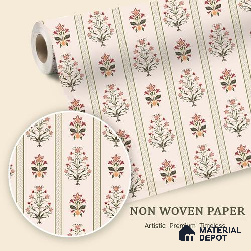 African Boho Paisley Motifs Wallpaper Blended with Hand-Drawn Floral Geometry | WP 05269 B Non Woven | 150 GSM WP01MTF Paper | (MOQ = 30 Sq. Ft.)