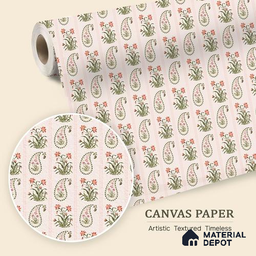 Vector Harmony of Hand-Drawn Geometric Flowers Wallpaper in Seamless Arrangement | WP 05271 Canvas | 250 GSM WP01CNF Paper | (MOQ = 30 Sq. Ft.)