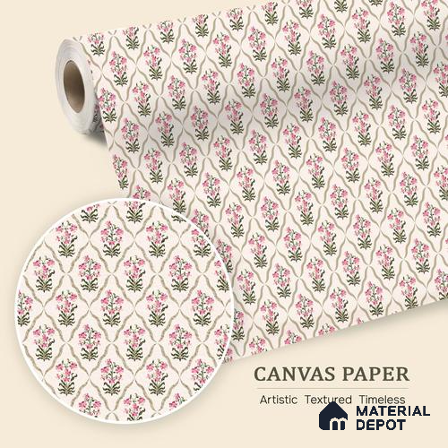 Paisley Blossom Flow Wallpaper with African Bohemian Spirit and Floral Motif | WP 05272 Canvas | 250 GSM WP01CNF Paper | (MOQ = 30 Sq. Ft.)