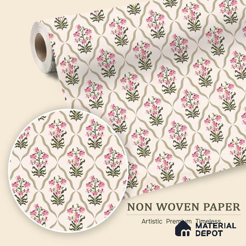 Paisley Blossom Flow Wallpaper with African Bohemian Spirit and Floral Motif | WP 05272 B Non Woven | 150 GSM WP01MTF Paper | (MOQ = 30 Sq. Ft.)