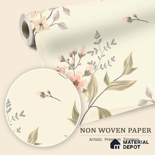 Romantic Vintage Floral Elegance Wallpaper Captured in an Abstract Seamless Design | WP 05277 B Non Woven | 150 GSM WP01MTF Paper | (MOQ = 30 Sq. Ft.)