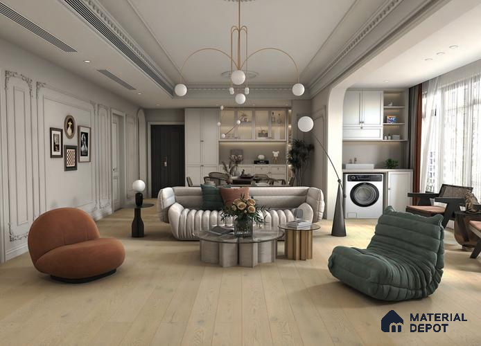 Engineered Wood Floor EF 00068 C Vestige Misty Silver 75 x 8 inch (1900x194 mm) - 14 mm | 3 Layer Flooring | 3 mm Top Layer | 25 Year Warranty | Eco Friendly | Moisture Resistant | Click Lock Technology