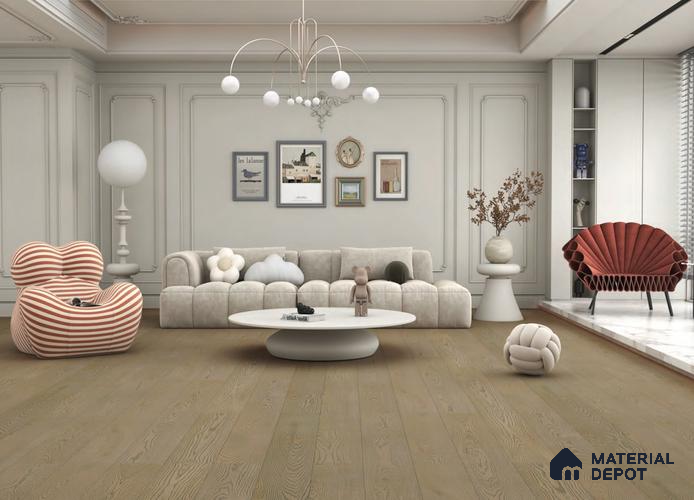 Engineered Wood Floor EF 00068 D Vestige Pearlescent Grey 75 x 8 inch (1900x194 mm) - 14 mm | 3 Layer Flooring | 3 mm Top Layer | 25 Year Warranty | Eco Friendly | Moisture Resistant | Click Lock Technology