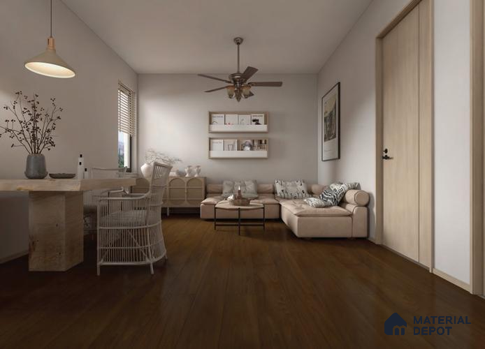 Engineered Wood Floor EF 00068 I Vestige Roasted Nutmeg 75 x 8 inch (1900x194 mm) - 14 mm | 3 Layer Flooring | 3 mm Top Layer | 25 Year Warranty | Eco Friendly | Moisture Resistant | Click Lock Technology