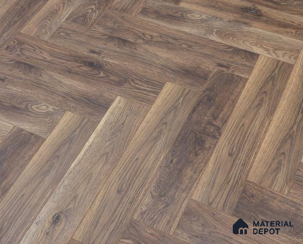 HDF Herringbone Real Wood Matte Surface Laminate Wood Floor AC5 Grade LF 00336 D Beaconia Artisan Oak Wheat 19 x 4 inch (470x95 mm) - 12 mm | Aqua Protect 12 Hours Water Resistance | Anti Static and Stain Resistant | 0.5 mm V Groove | Real Wood Touch Surface | Uniclic Installation | 36 Plank Variations | 25 Years Warranty