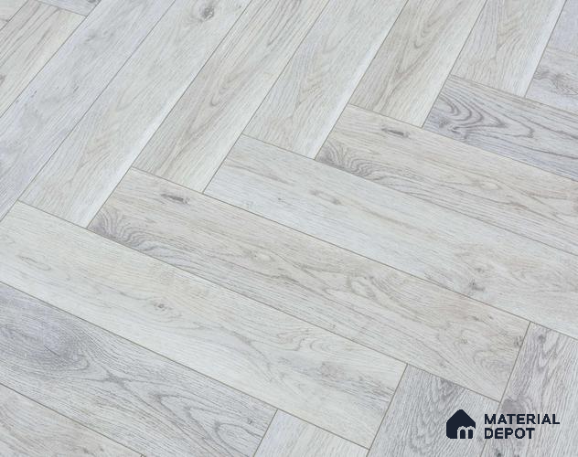 HDF Herringbone Real Wood Matte Surface Laminate Wood Floor AC5 Grade LF 00336 B Beaconia White Washed Oak 19 x 4 inch (470x95 mm) - 12 mm | Aqua Protect 12 Hours Water Resistance | Anti Static and Stain Resistant | 0.5 mm V Groove | Real Wood Touch Surface | Uniclic Installation | 36 Plank Variations | 25 Years Warranty