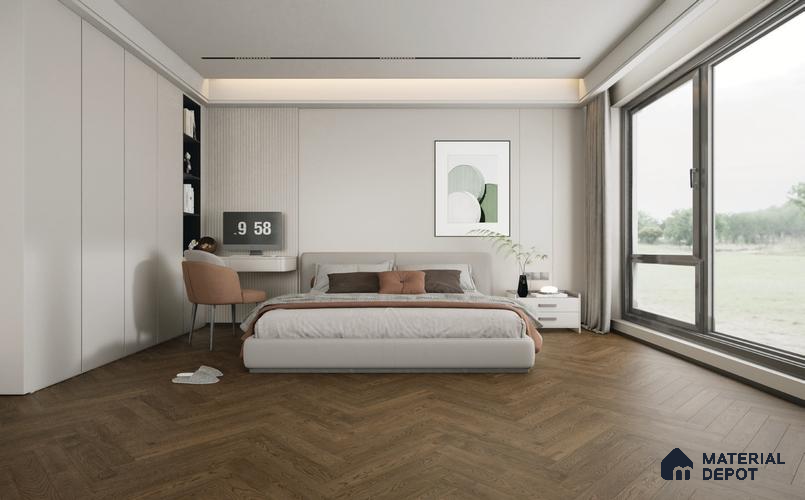 Herringbone Oak Engineered Floor EF 00066 G Manor Autumn Russet 24 x 4 inch (600x93 mm) - 14 mm | 100% Sustainable | 3 mm Top Layer | 25 Year Warranty | Eco Friendly | Suitable with Underfloor Heating